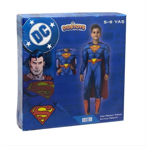 Oceanfour Oyuncak Superman Kaslı Kostum 5-6 Yaş