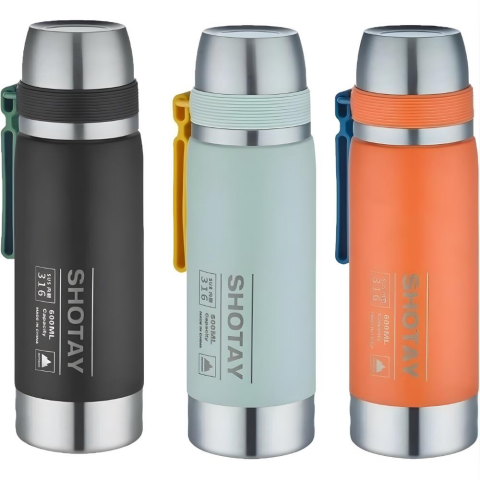 Shotay Travel Çelik Termos Matara 600 ml. SHT-ST-8270 (ASORTİ)