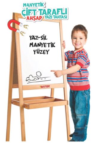 DIYTOY Ahşap Yazı Tahtası Manyetik Özellikli Çift Taraflı
