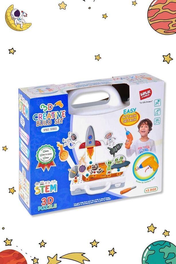 3d Yaratıcı 398 Parça Eğitici Matkap Tamir ve Oyun Seti Uzay Temalı