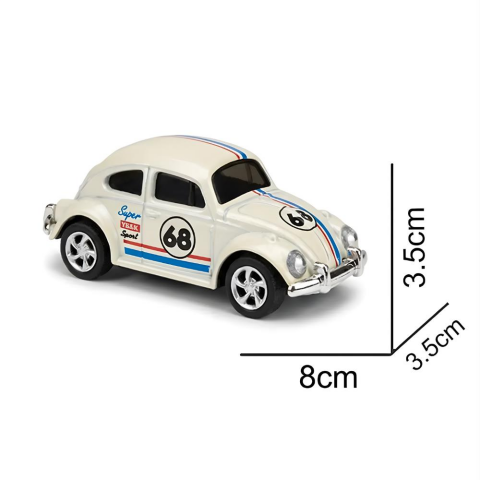 Gokidy Full Fonksiyon Şarj Edilebilir Led Işıklı Metal Mini Uzaktan Kumadanlı Araba 1:64 Ölçek - Beyaz