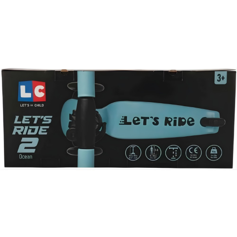 LC Let's Ride Two Işıklı Katlanabilir 3 Tekerlekli Scooter Turkuaz
