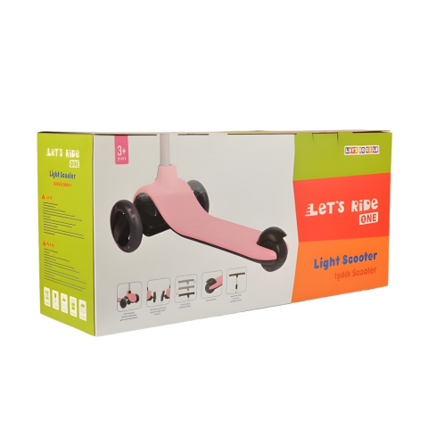 LC Let's Ride Scooter-pembe Renk, Işıklı Teker