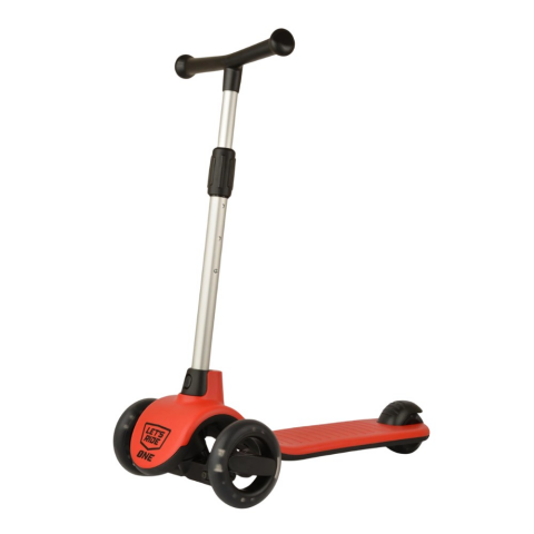 Let's Ride Işıklı ve 3 Tekerlekli Kırmızı Çocuk Scooter