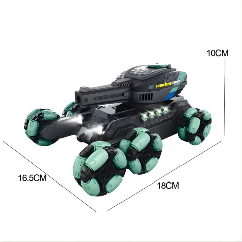 Gepettoys Uzaktan Kumandalı Çift Kontrollü 6 Teker Su Topu Atan Akrobat Tank
