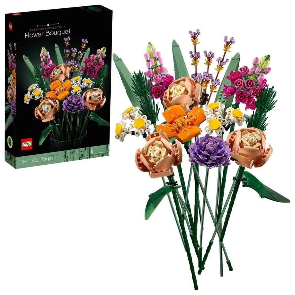 LEGO ® ICONS Çiçek Buketi 10280 - Yetişkinler İçin Koleksiyonluk Dekoratif Yapım Seti (756 Parça)