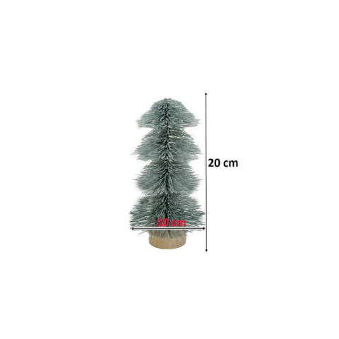 Mini Yılbaşı Ağacı Karlı Fırça Dallı Dekoratif Çam Ağacı 20 cm