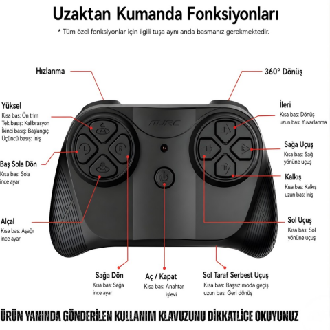 Uzaktan Kumandalı Jet Uçağı Drone Işıklı Şarjlı Takla Atabilen 360° Dönüş Yapabilen Otomatik Iniş Kalkış Hobi Drone