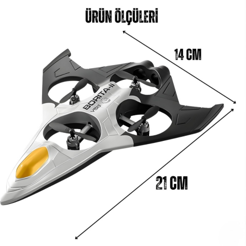 Uzaktan Kumandalı Jet Uçağı Drone Işıklı Şarjlı Takla Atabilen 360° Dönüş Yapabilen Otomatik Iniş Kalkış Hobi Drone