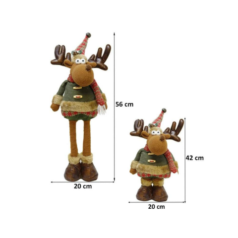 Yılbaşı Dekor Süsü Dekoratif Uzayan Peluş Geyik 56 - 42 cm