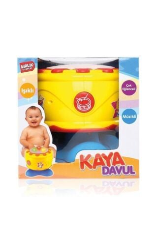 Pilli Işıklı Sesli Kaya Davul