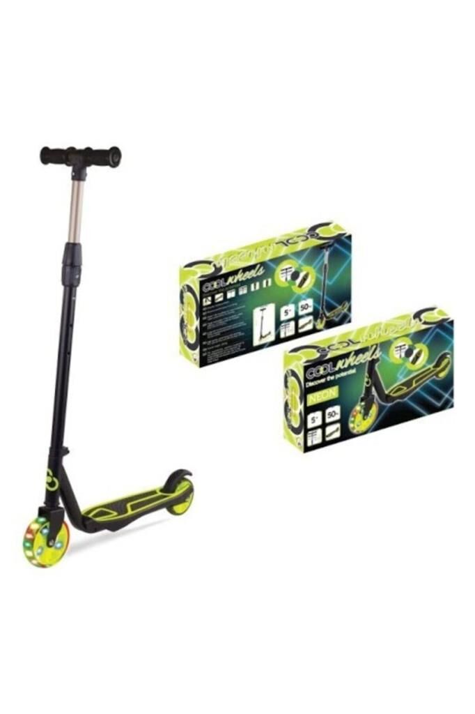 Yeşil Cool Wheels 2 Tekerli Işıklı Ayarlanabilir Scooter