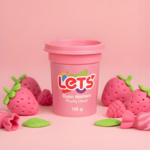 Let's Oyun Hamuru Tekli  PEMBE RENK | 13 Renk Seçeneği