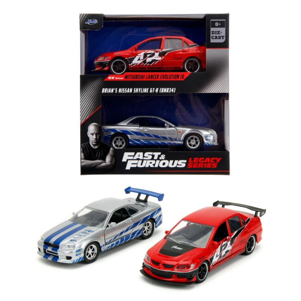Hızlı & Öfkeli 2'li Paket, 2006 Mitsubishi Lancer Evo IX & Brian's 2002 Nissan Skyline GTR R34 Model Arabaları