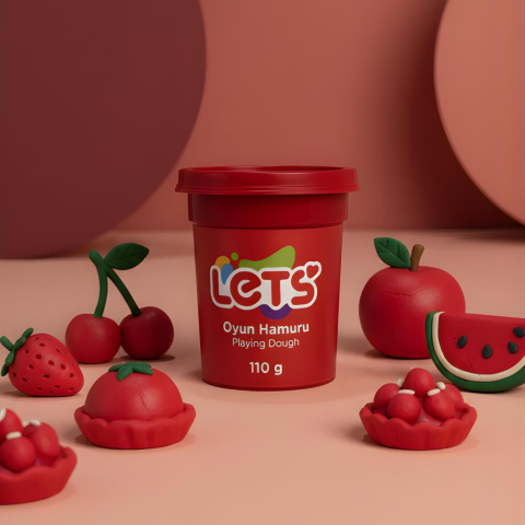 Let's Oyun Hamuru Tekli KIRMIZI RENK | 13 Renk Seçeneği